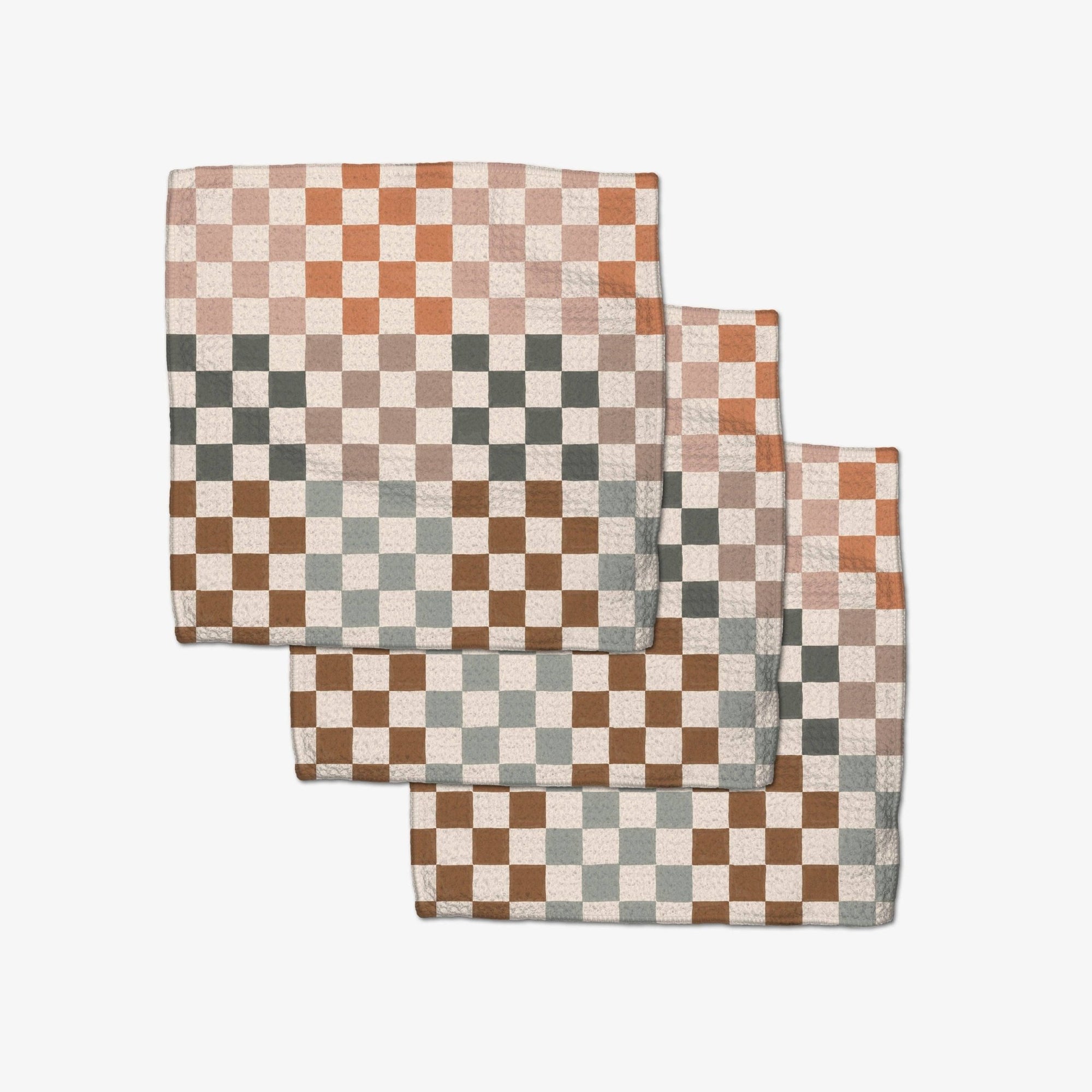 Autumn Checkers Dishcloth Set of 3 - Dekor Butik
