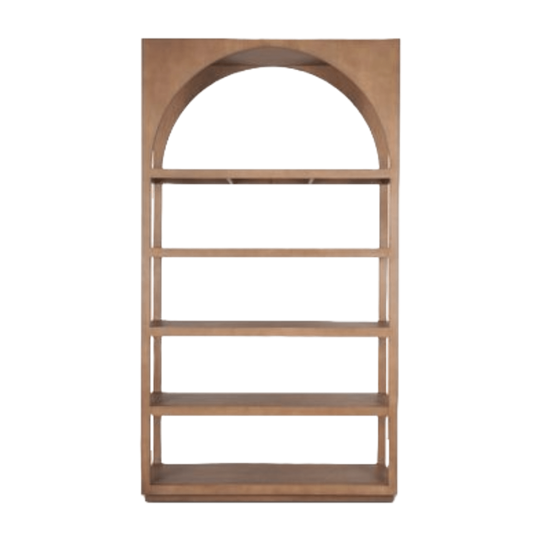 Bookcases & ShelvingBela Arched Shelving Unit Medium Brown Wood - Dekor Butik