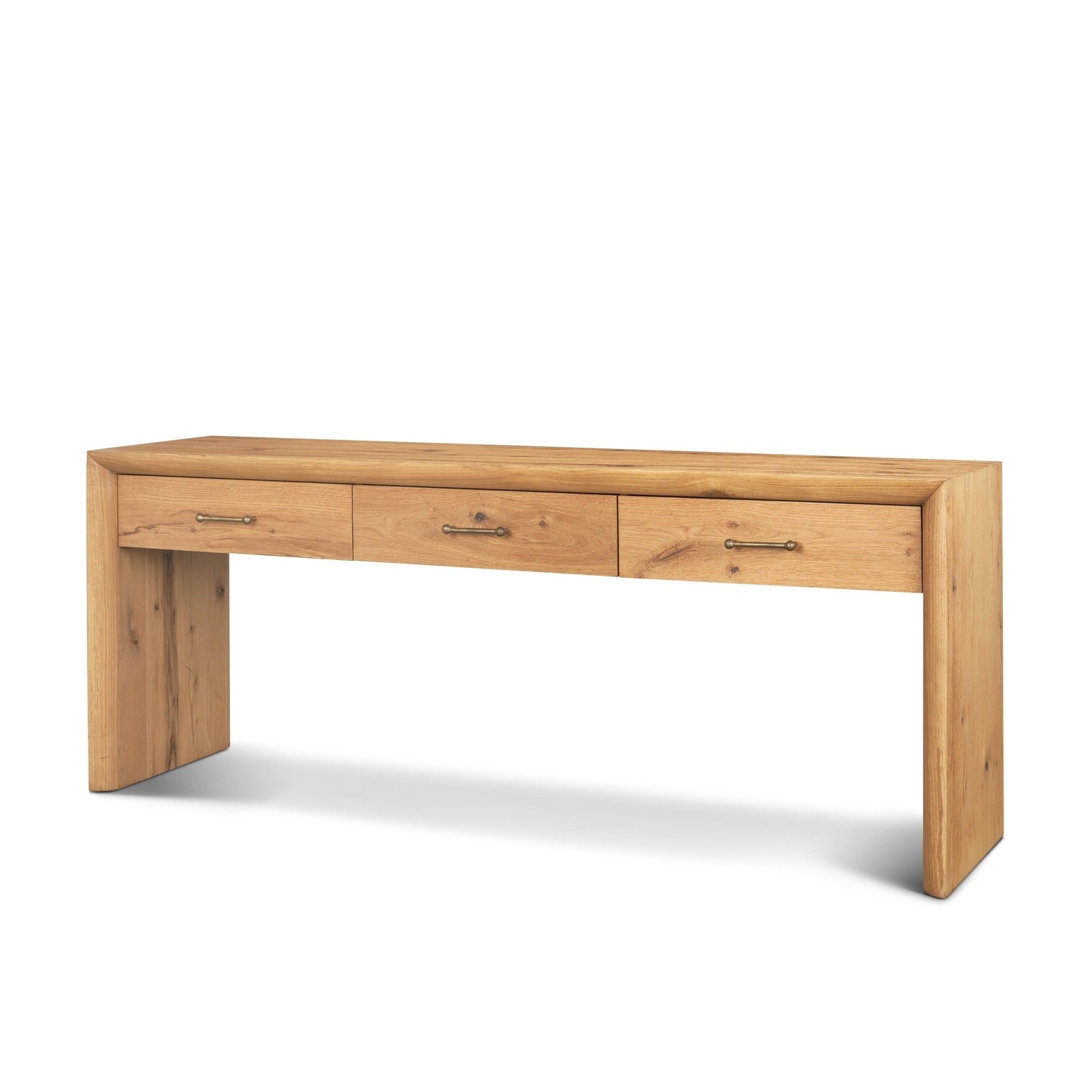 Belford 72" Light Brown Oak Wood Console Table - Dekor Butik