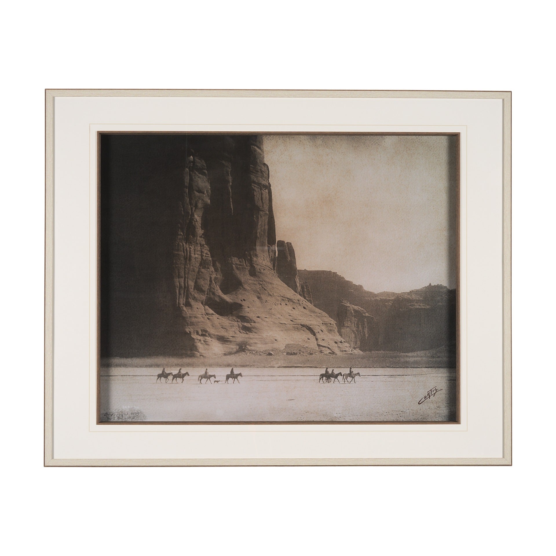 Canyon de Chelly by Edward Sheriff Curtis Hand Embelished Framed Photo Art Print Matted under Glass - Dekor Butik