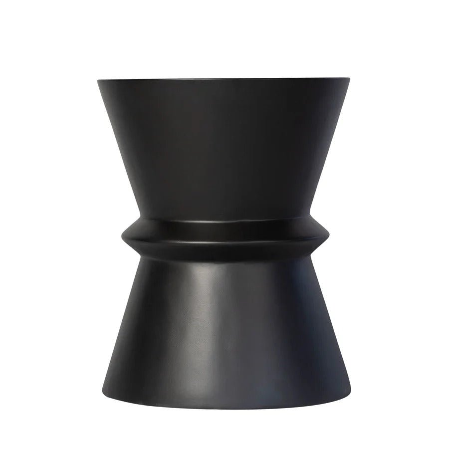 Concrete Hourglass Side Table - Black - Dekor Butik