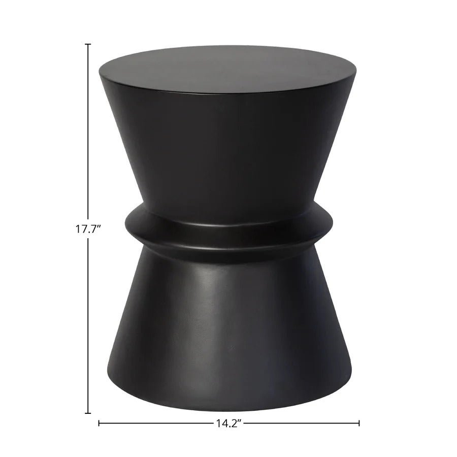 Concrete Hourglass Side Table - Black - Dekor Butik