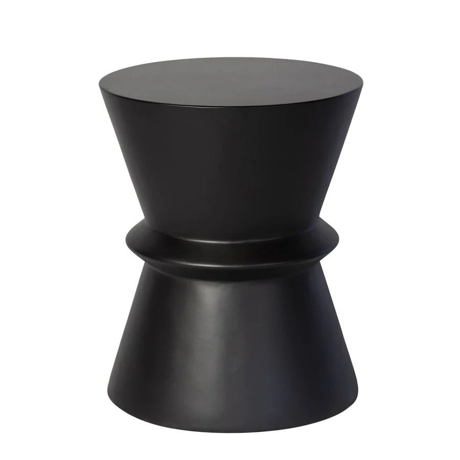 Concrete Hourglass Side Table - Black - Dekor Butik
