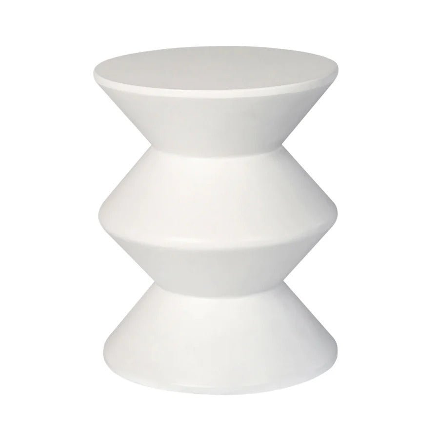 Concrete Inverted Side Table - White - Dekor Butik
