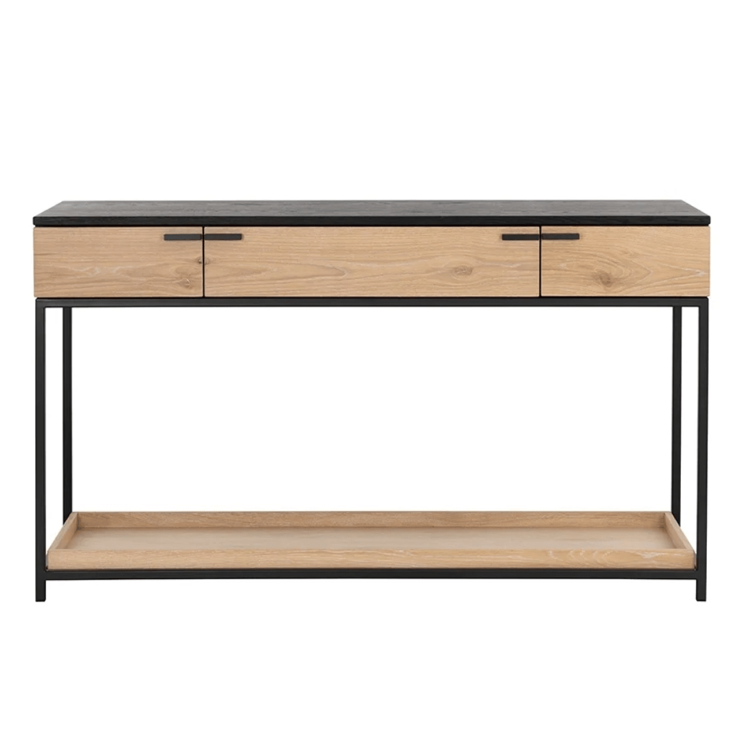 FurnitureRosso Console Table - Matte Black & Light Oak - FLOOR MODEL SALE - Dekor Butik
