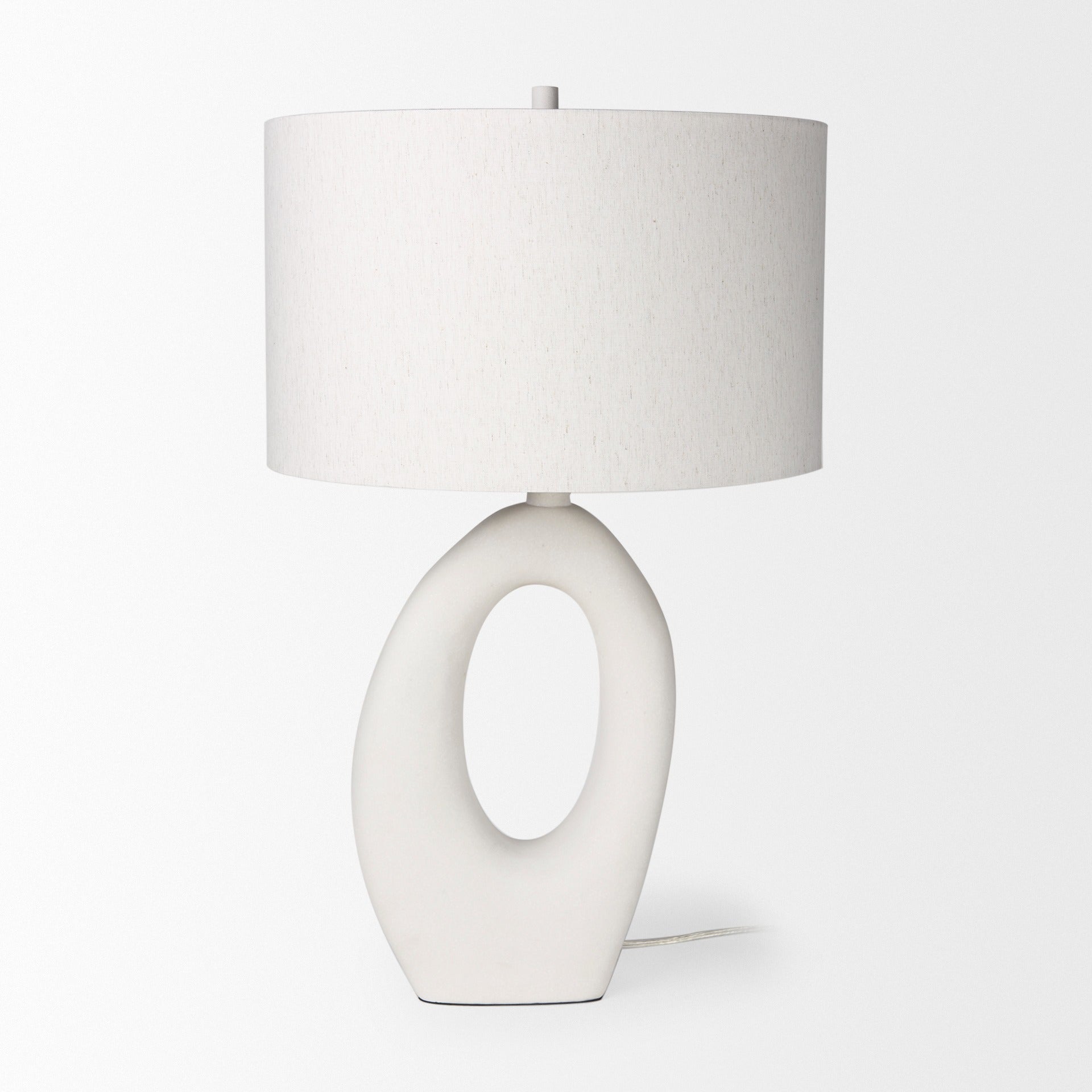 Tao 20.0L x 20.0W x 33.0H Cream Base W/White Shade Table Lamp - Dekor Butik