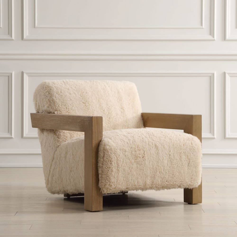 Faux Sheepskin Accent Chair