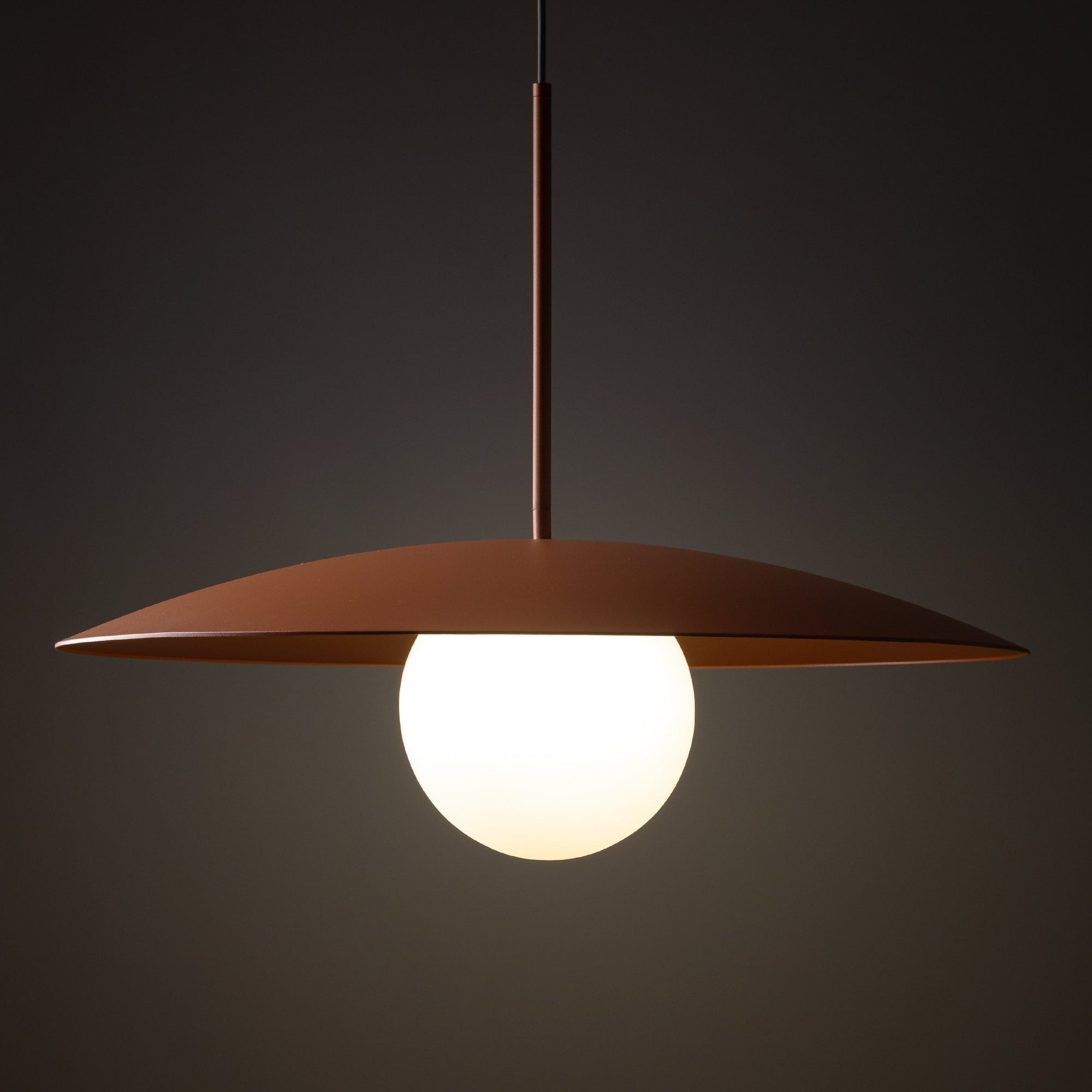 SLATE Mid-Century Modern Wide Dome Pendant Light for Kitchen Island & Dining Table