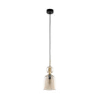 SOPHIA Cognac Ribbed Glass Bell Mini Pendant for Kitchen Island