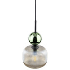 SOPHIA Ribbed Glass Pendant Light for Kitchen Island, Dining Room & Contemporary Interiors