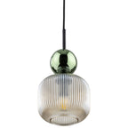 SOPHIA Ribbed Glass Pendant Light for Kitchen Island, Dining Room & Contemporary Interiors