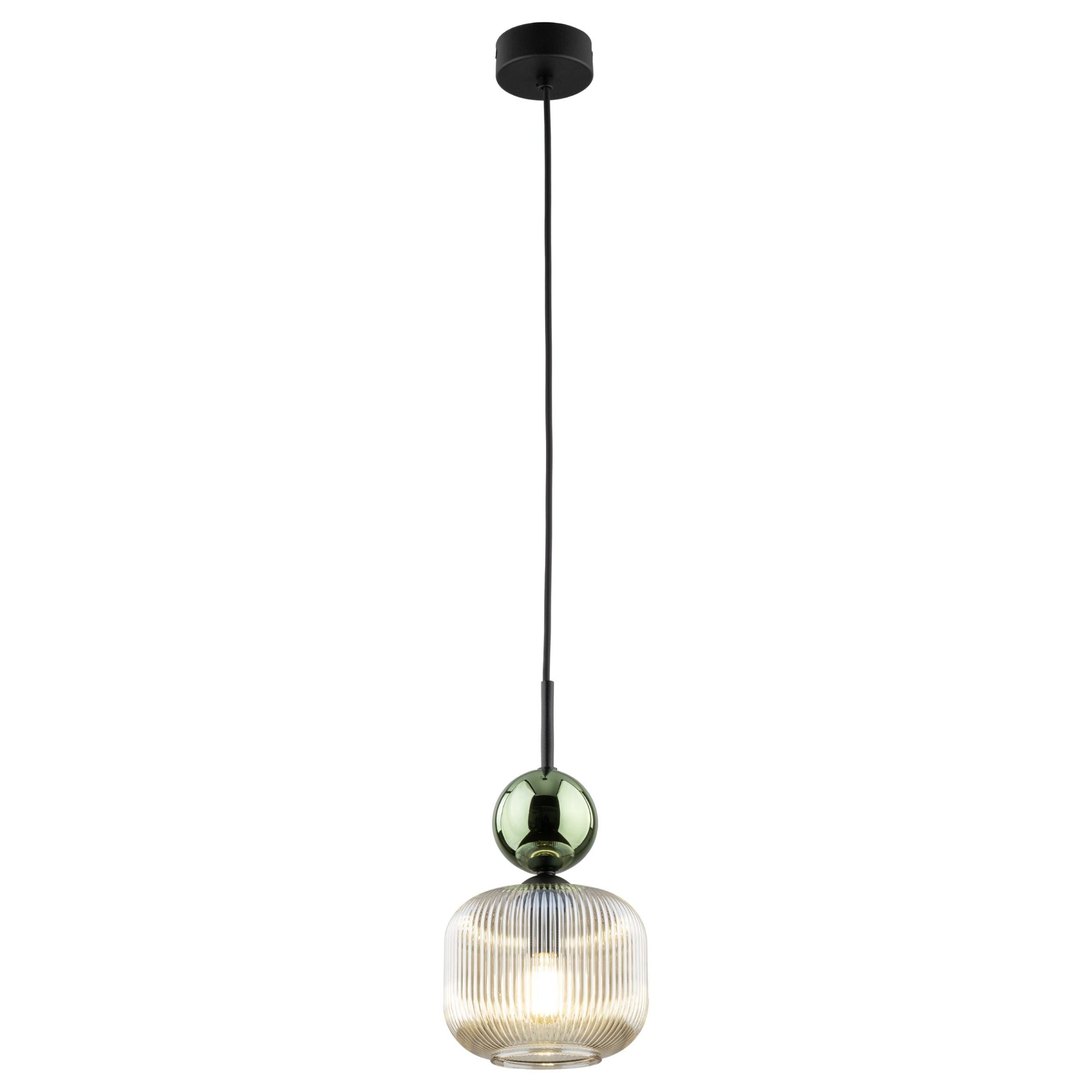 SOPHIA Ribbed Glass Pendant Light for Kitchen Island, Dining Room & Contemporary Interiors