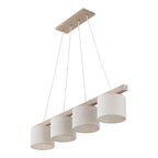 VARO Scandinavian Wood & Linen Pendant Light for Kitchen Island & Dining Table