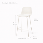 Agata Counter Stool - Neutral White