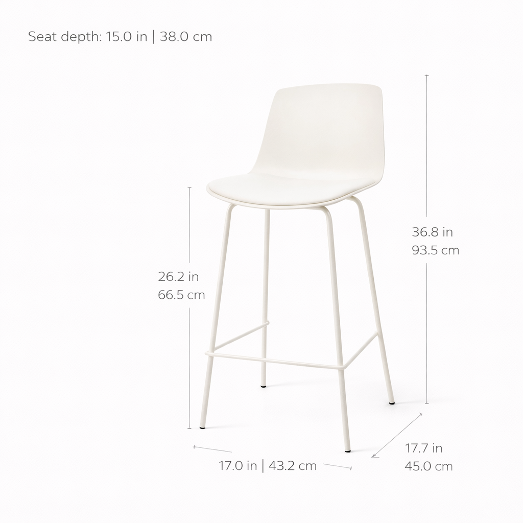 Agata Counter Stool - Neutral White