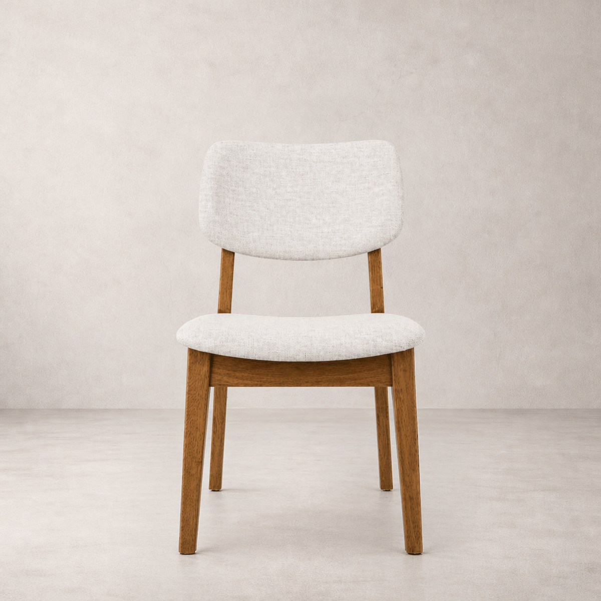Clara Solid Wood Dining Chair - Smoked Oak and Heathered Ivory
