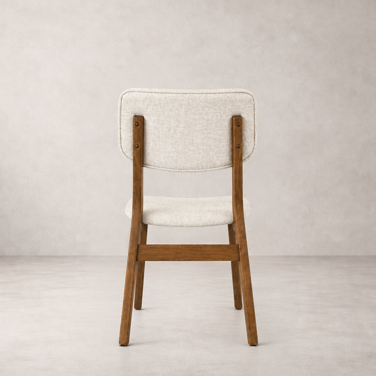 Clara Solid Wood Dining Chair - Smoked Oak and Heathered Ivory