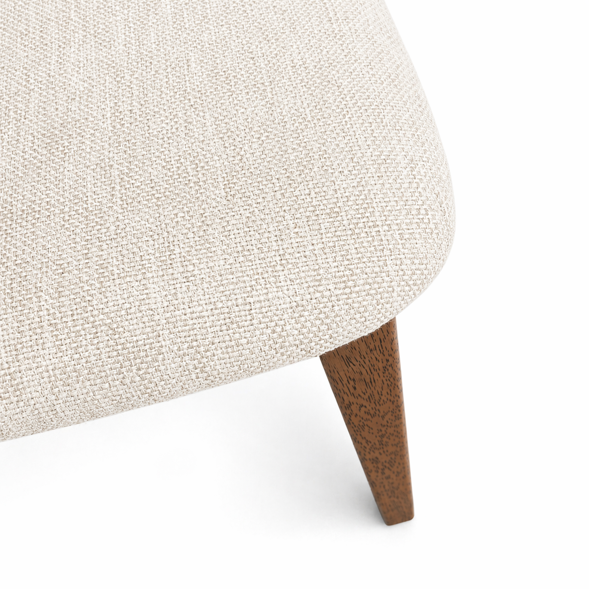Clara Solid Wood Dining Chair - Smoked Oak and Heathered Ivory