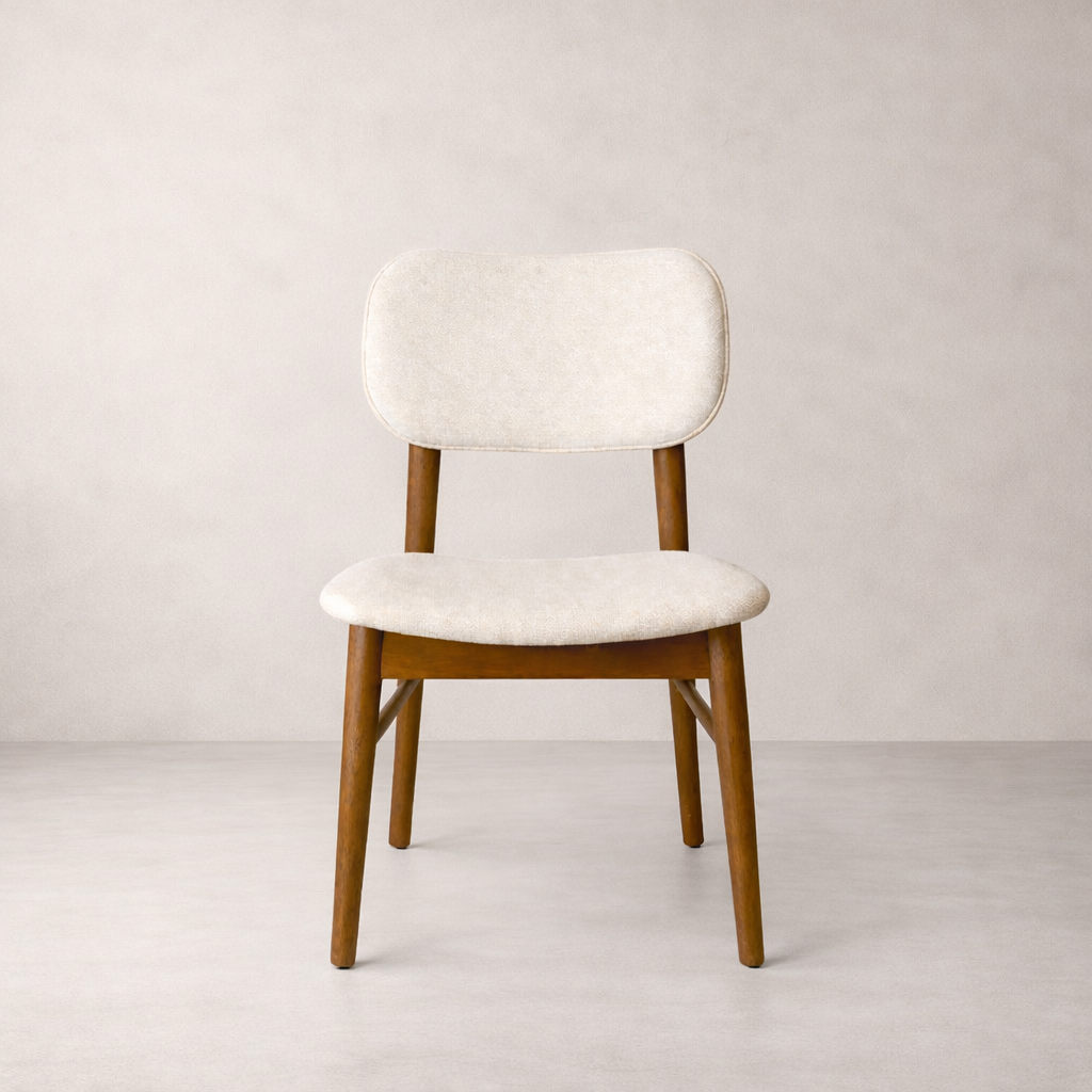 Ivy Solid Wood Dining Chair - Smoked Oak and Heathered Ivory