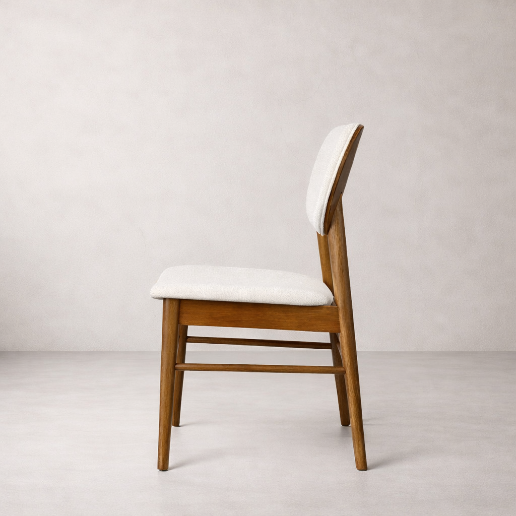 Ivy Solid Wood Dining Chair - Smoked Oak and Heathered Ivory