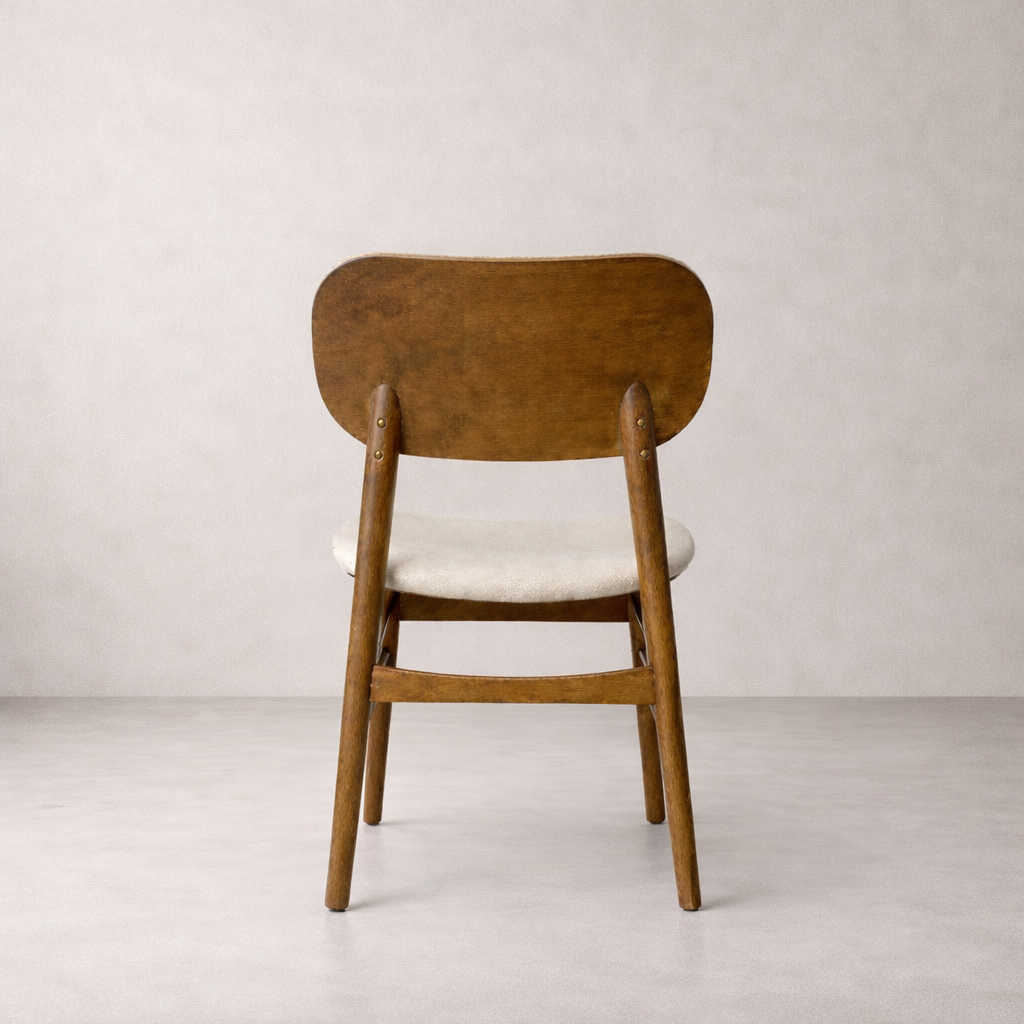 Ivy Solid Wood Dining Chair - Smoked Oak and Heathered Ivory