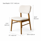 Ivy Solid Wood Dining Chair - Smoked Oak and Heathered Ivory