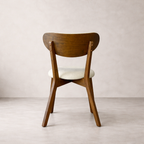 Abby Solid Wood Dining Chair - Smoked Oak and Heathered Ivory