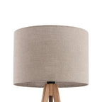 GRAND Pine & Linen Mid-Century Modern Floor Lamp for Living Room, Bedroom & Reading Nook