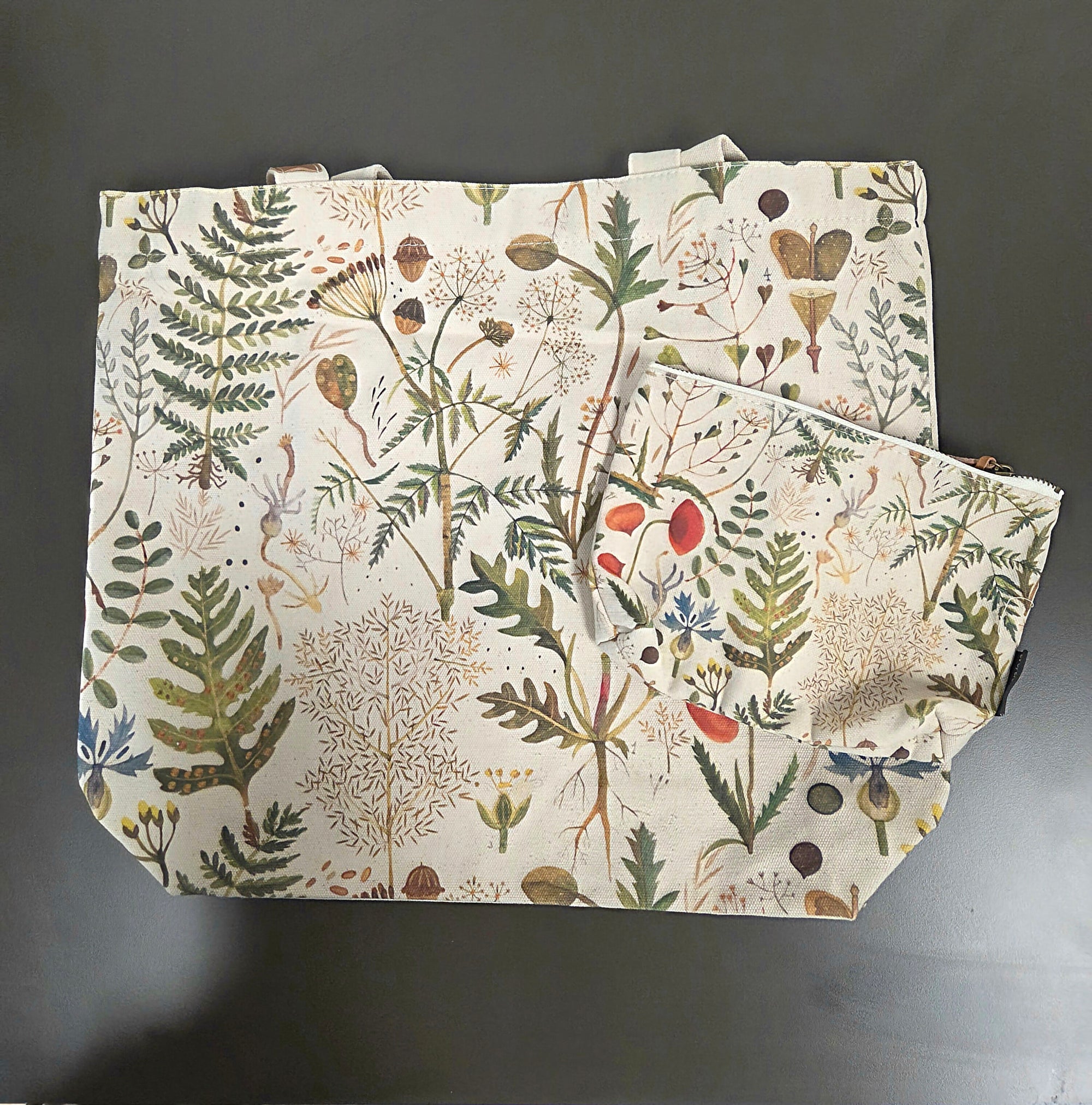 Greens and Flowers Tote Bag Canvas