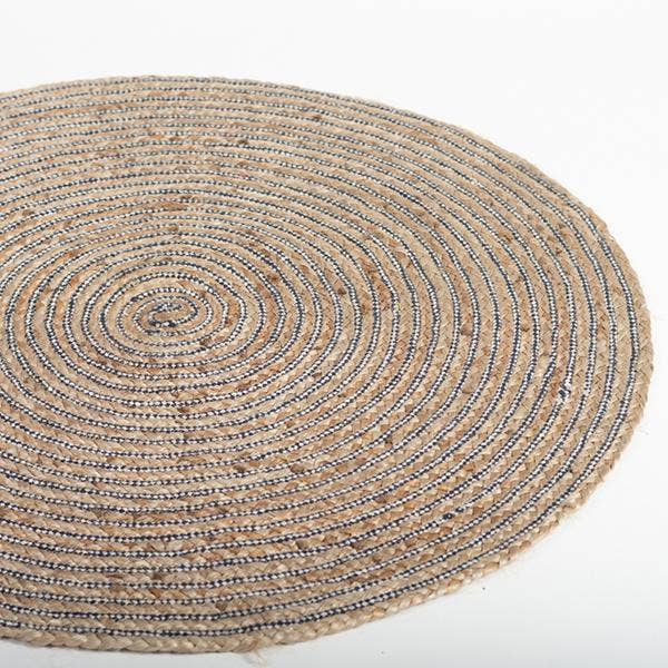 Area Rugs3' x 3' Round Jute Rug, Beige - Dekor Butik