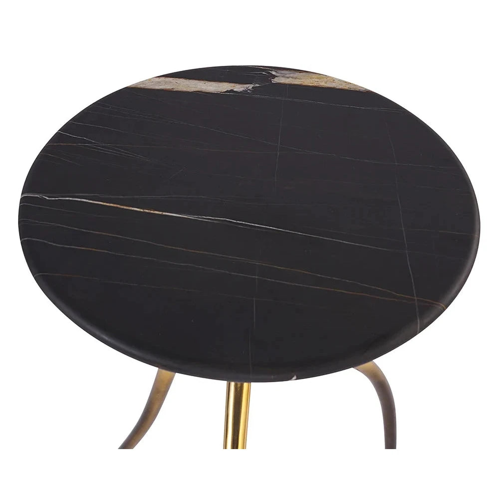 Trent Side Table - Black Marble Top - FLOOR MODEL SALE