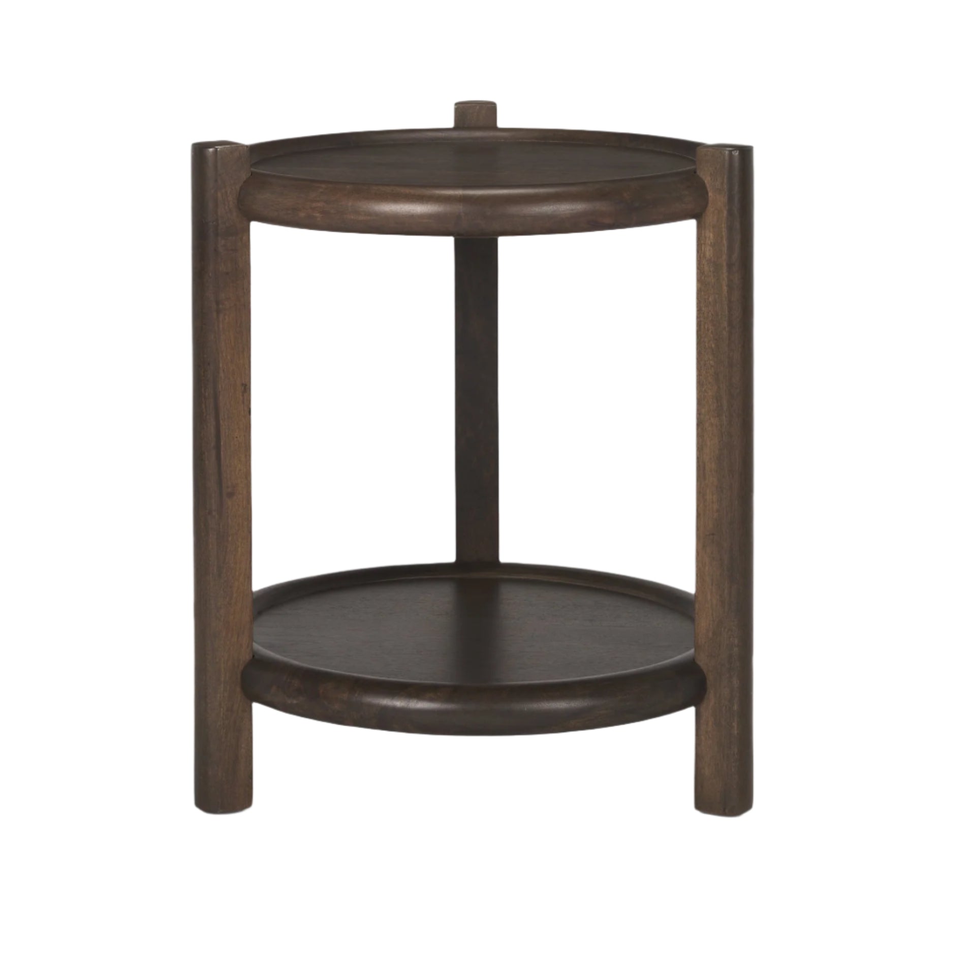 Wooden side table with two shelves