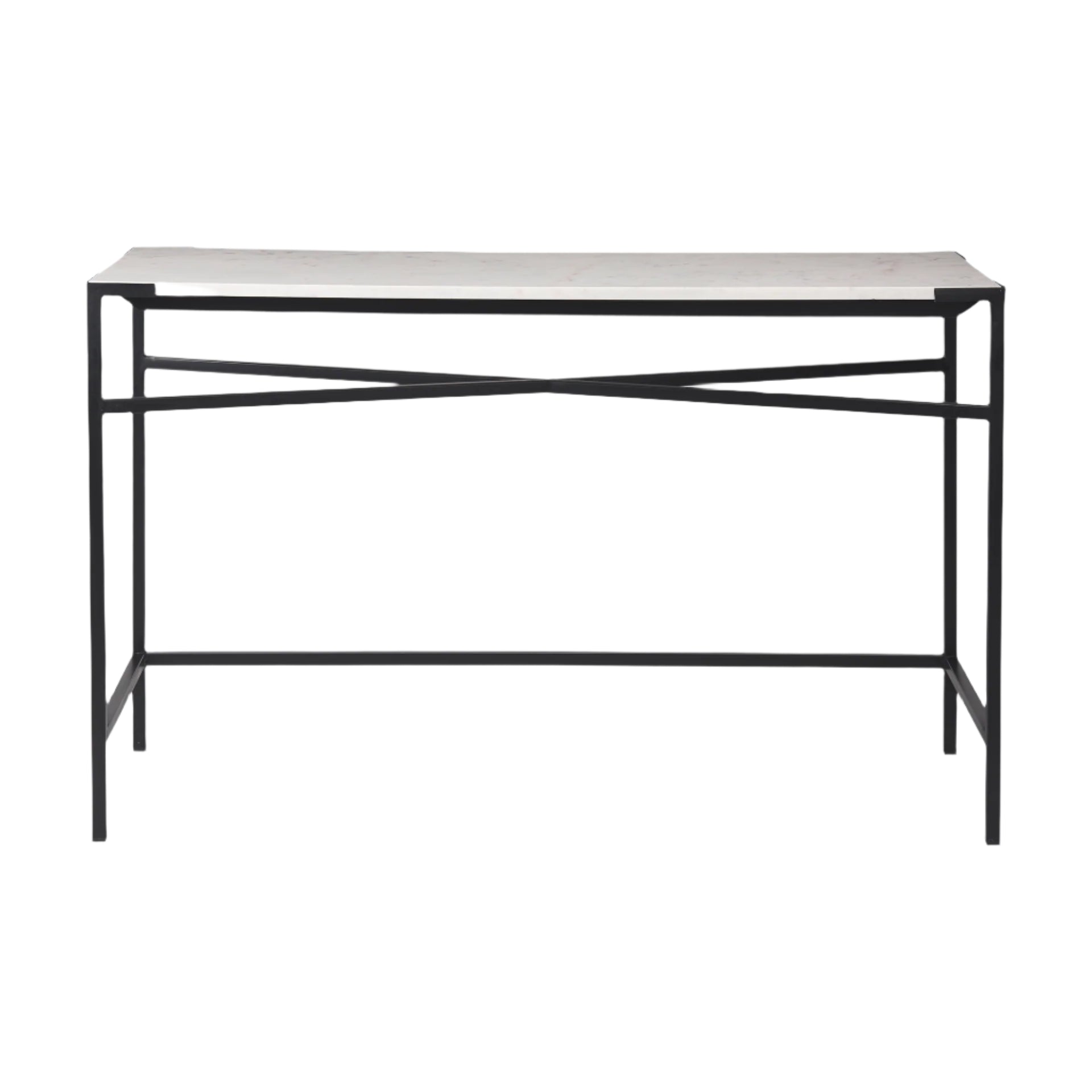 The Lucas is a simple yet stylish, metal console table featuring a stunning, white marble top.