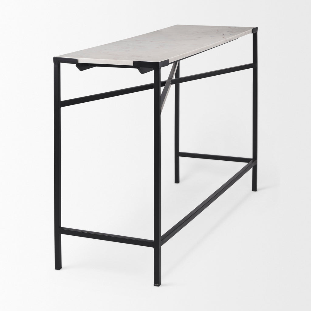 The Lucas is a simple yet stylish, metal console table featuring a stunning, white marble top.