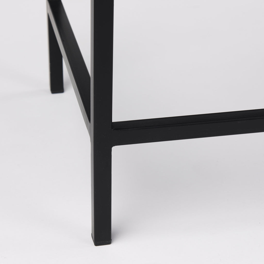 The Lucas is a simple yet stylish, metal console table featuring a stunning, white marble top.