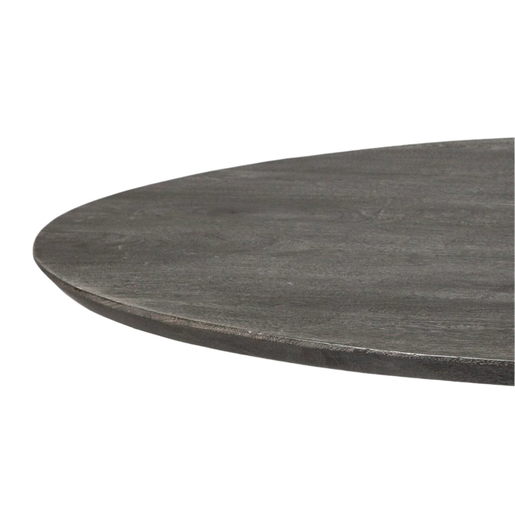 Round dark stone table top