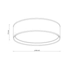 BILBAO Gold Fabric Flush Mount Ceiling Light for Bedroom, Hallway & Living Room