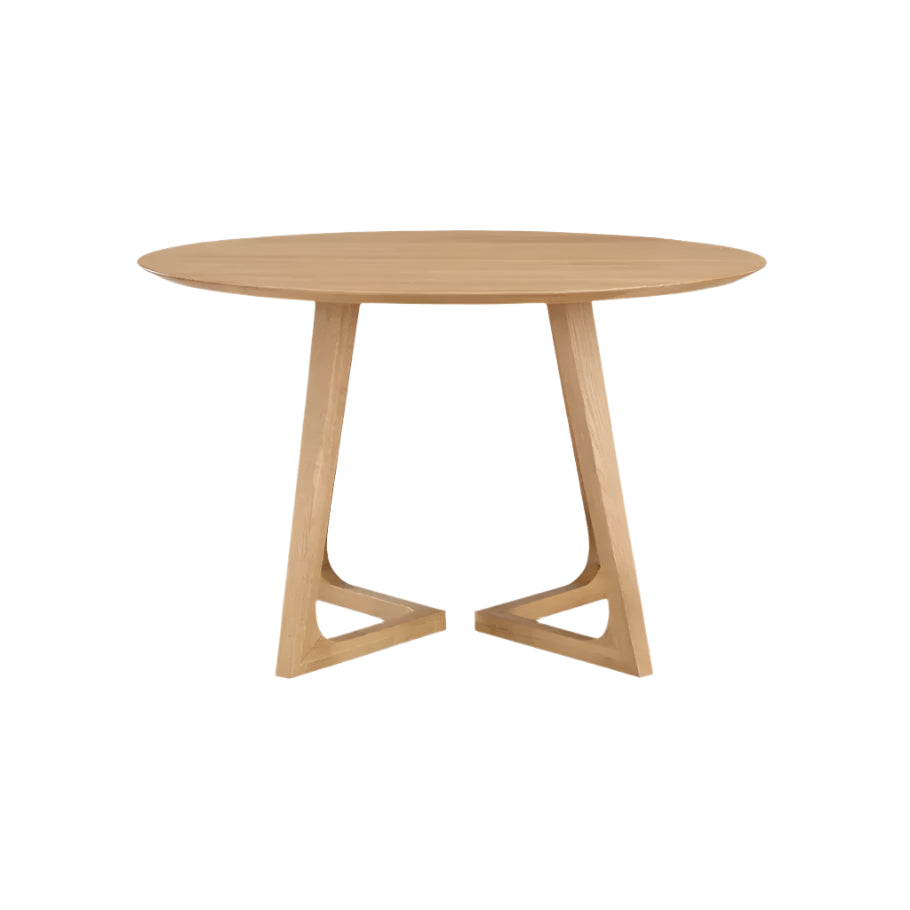 Wooden dining table with a minimalist design