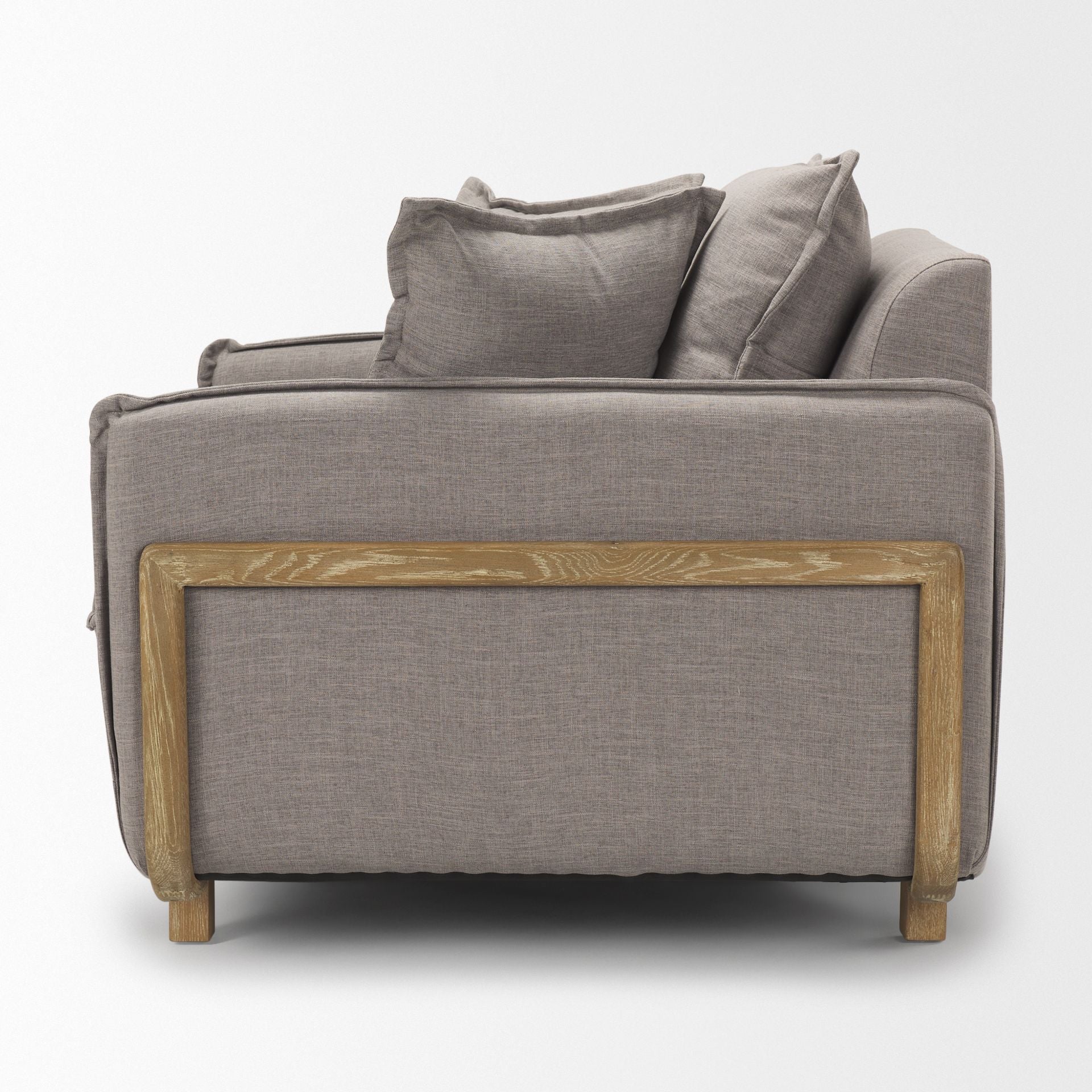 Roy Upholstered Armchair with Exposed Wood Frame