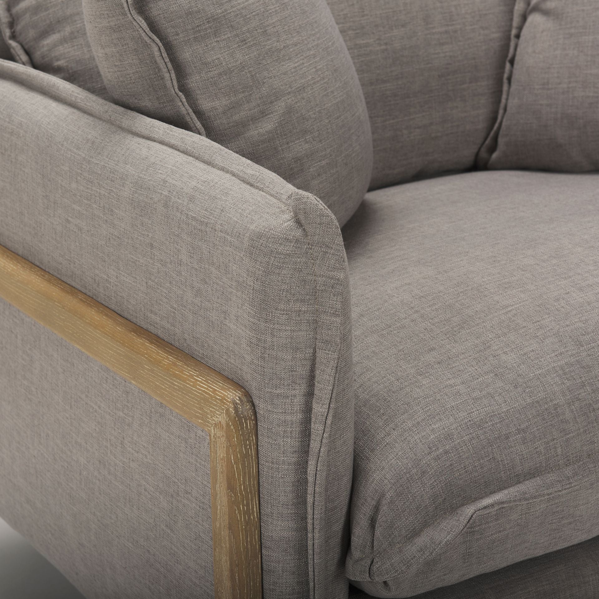 Roy Upholstered Armchair with Exposed Wood Frame