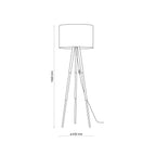 TOKYO Natural Linen & Wood Tripod Floor Lamp for Living Room, Bedroom & Reading Nook