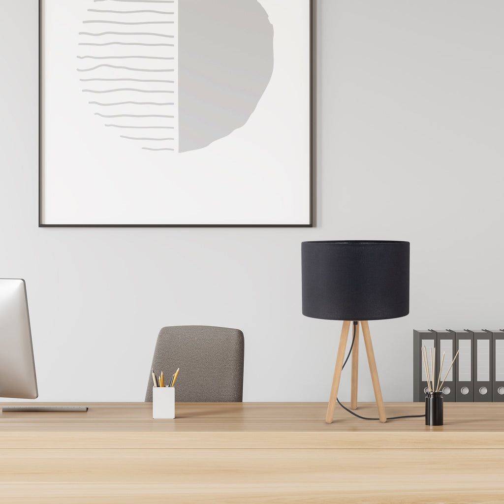 TOKYO Wood Tripod Table Lamp for Bedroom & Nightstand (Clearance)