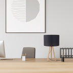 TOKYO Wood Tripod Table Lamp for Bedroom & Nightstand (Clearance)