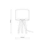 TOKYO Wood Tripod Table Lamp for Bedroom & Nightstand (Clearance)