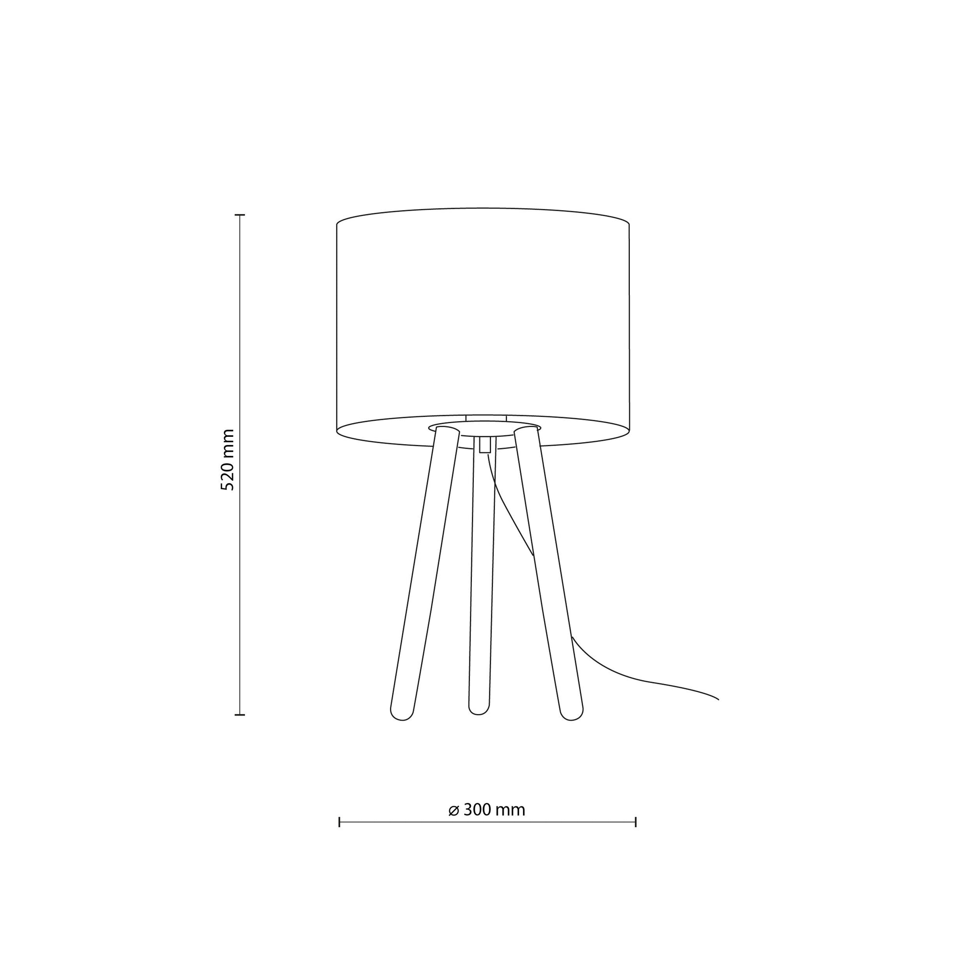 TOKYO Wood Tripod Table Lamp for Bedroom & Nightstand (Clearance)
