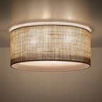 JUTE Natural Flush Mount Ceiling Light for Bedroom, Hallway & Living Room