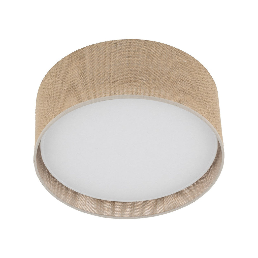JUTE Natural Flush Mount Ceiling Light for Bedroom, Hallway & Living Room