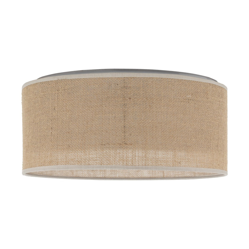 JUTE Natural Flush Mount Ceiling Light for Bedroom, Hallway & Living Room