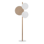 PULSE Pine, Jute & Linen 3-Light Floor Lamp for Living Room, Bedroom & Reading Corner