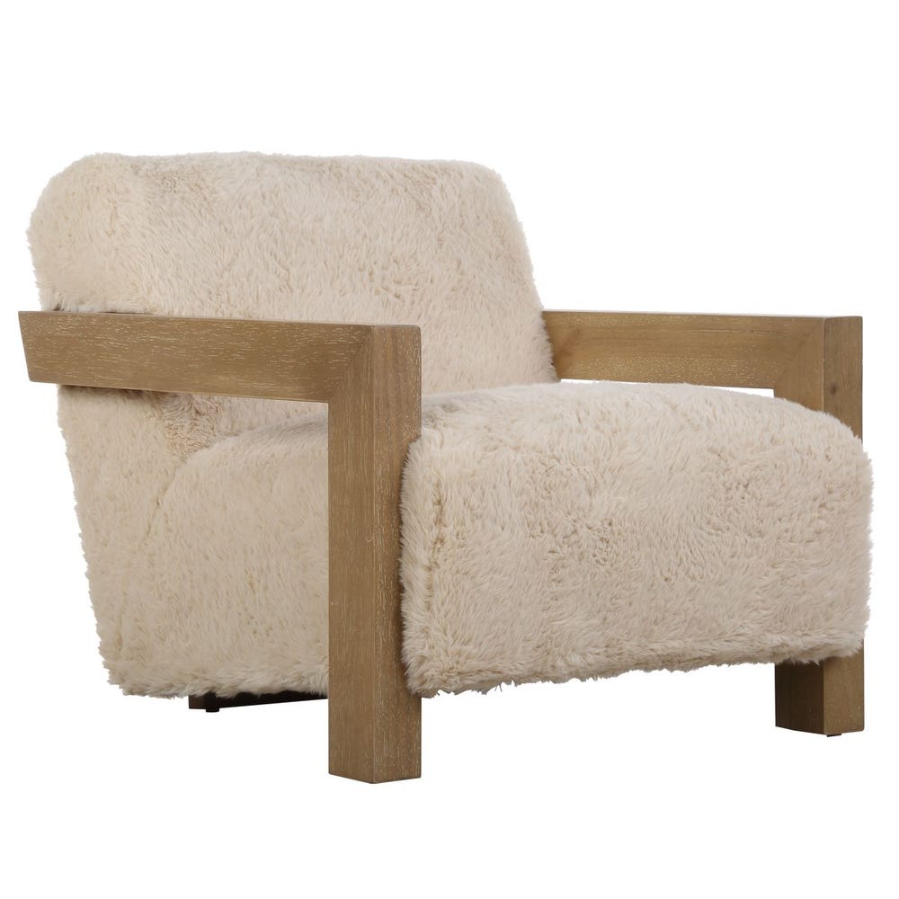 Faux Sheepskin Accent Chair